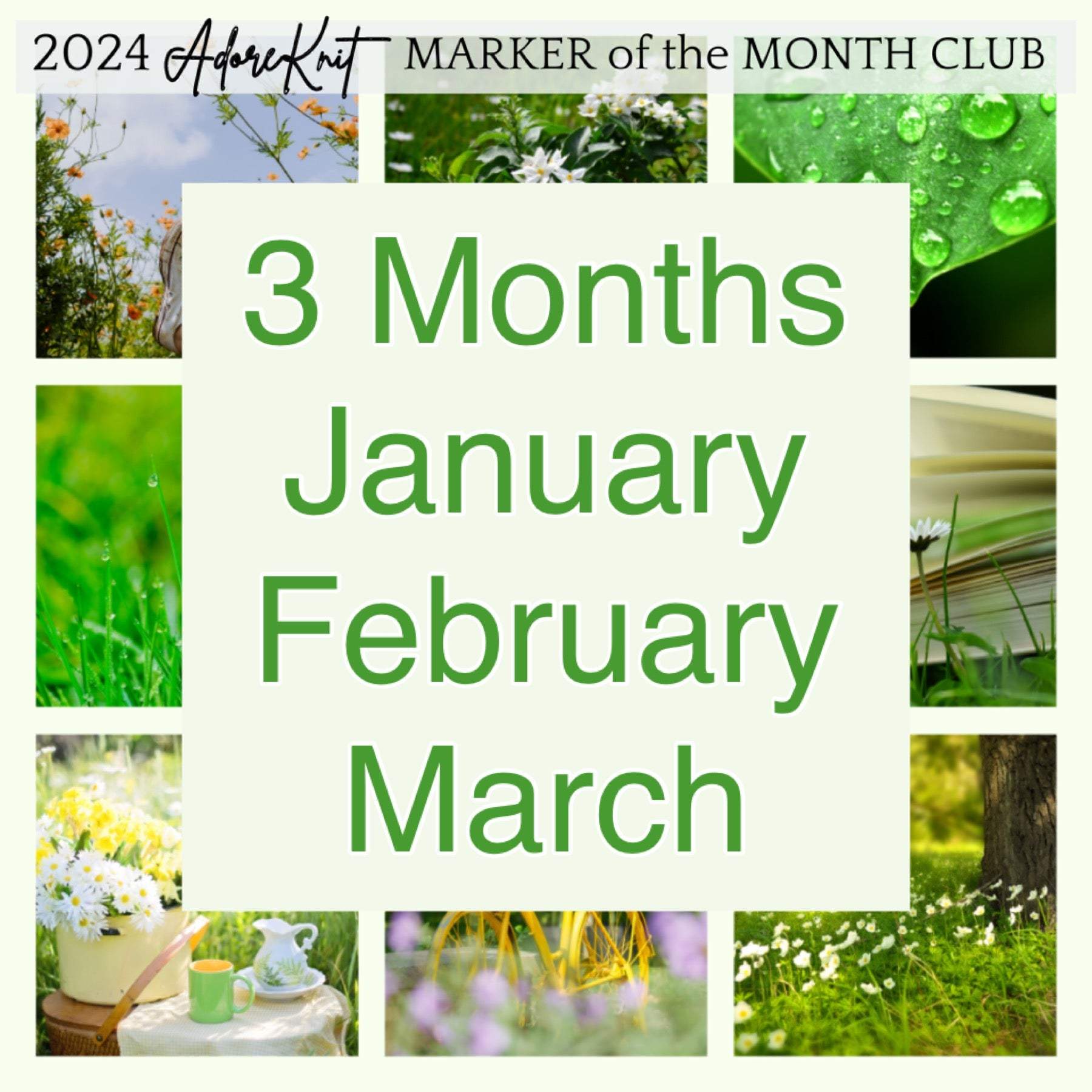 2023 Marker of the Month Club, a monthly surprise set of progress and stitch markers - AdoreKnit