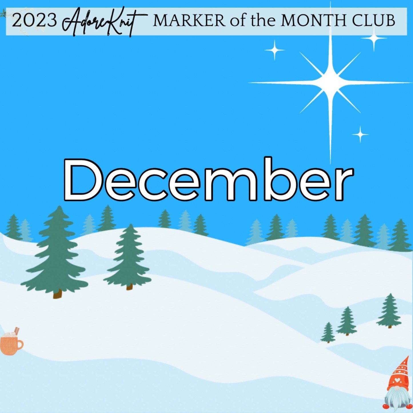 2023 Marker of the Month Club, a monthly surprise set of progress and stitch markers - AdoreKnit