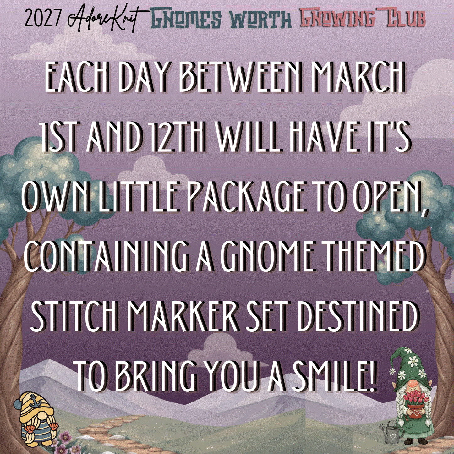 2027 Gnomes Worth Gnowing Knitting Countdown Club | AdoreKnit