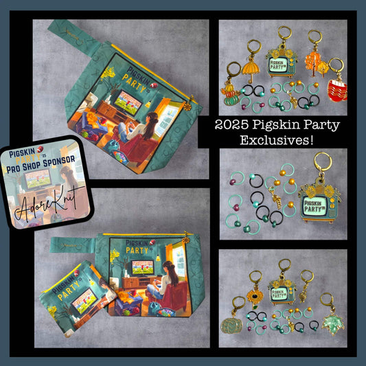 AdoreKnit 2025 Exclusive Pigskin Party Zippered Project Bag