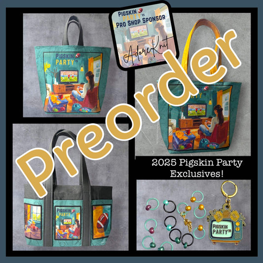 PREORDER AdoreKnit 2025 Exclusive Pigskin Party Project Tote Bag