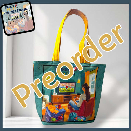 PREORDER AdoreKnit 2025 Exclusive Pigskin Party Project Tote Bag