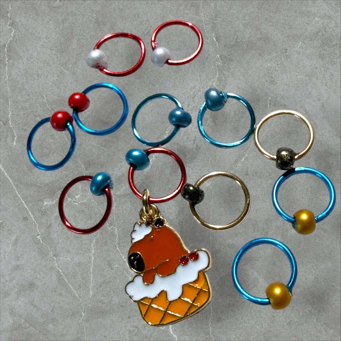 Sun Soaked Capybaras | Picnic with the Capys Progress & Stitch Marker Set