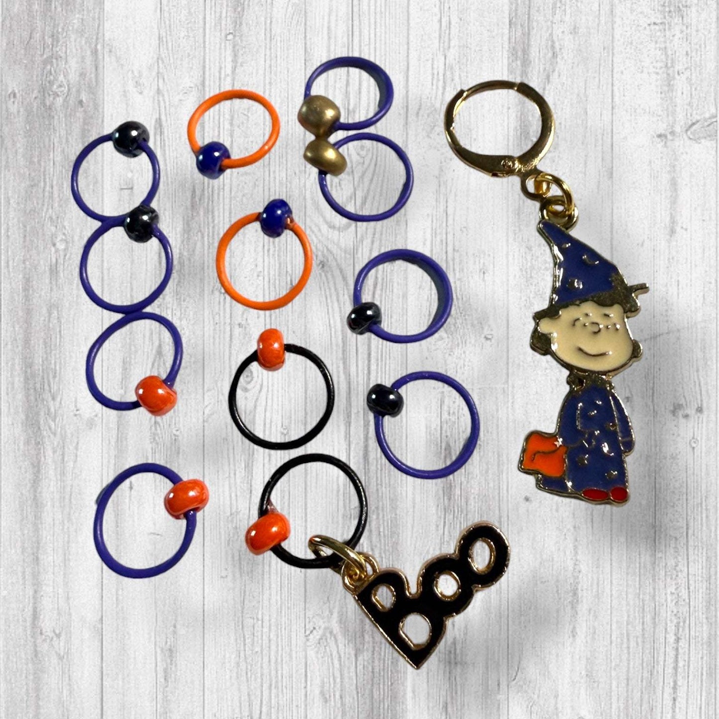 The Great Pumpkin Progress and Stitch Markers
