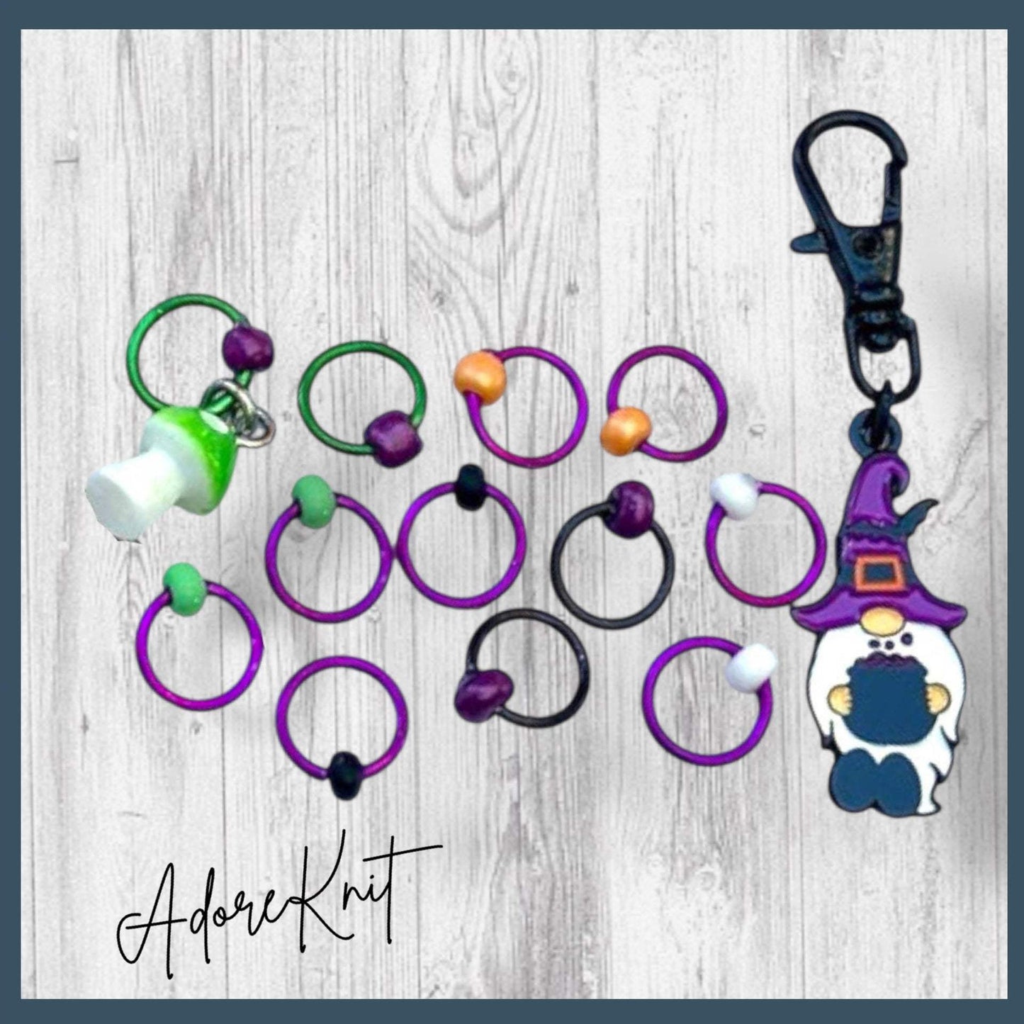 Witch's Brew Gnome Progress and Stitch Markers