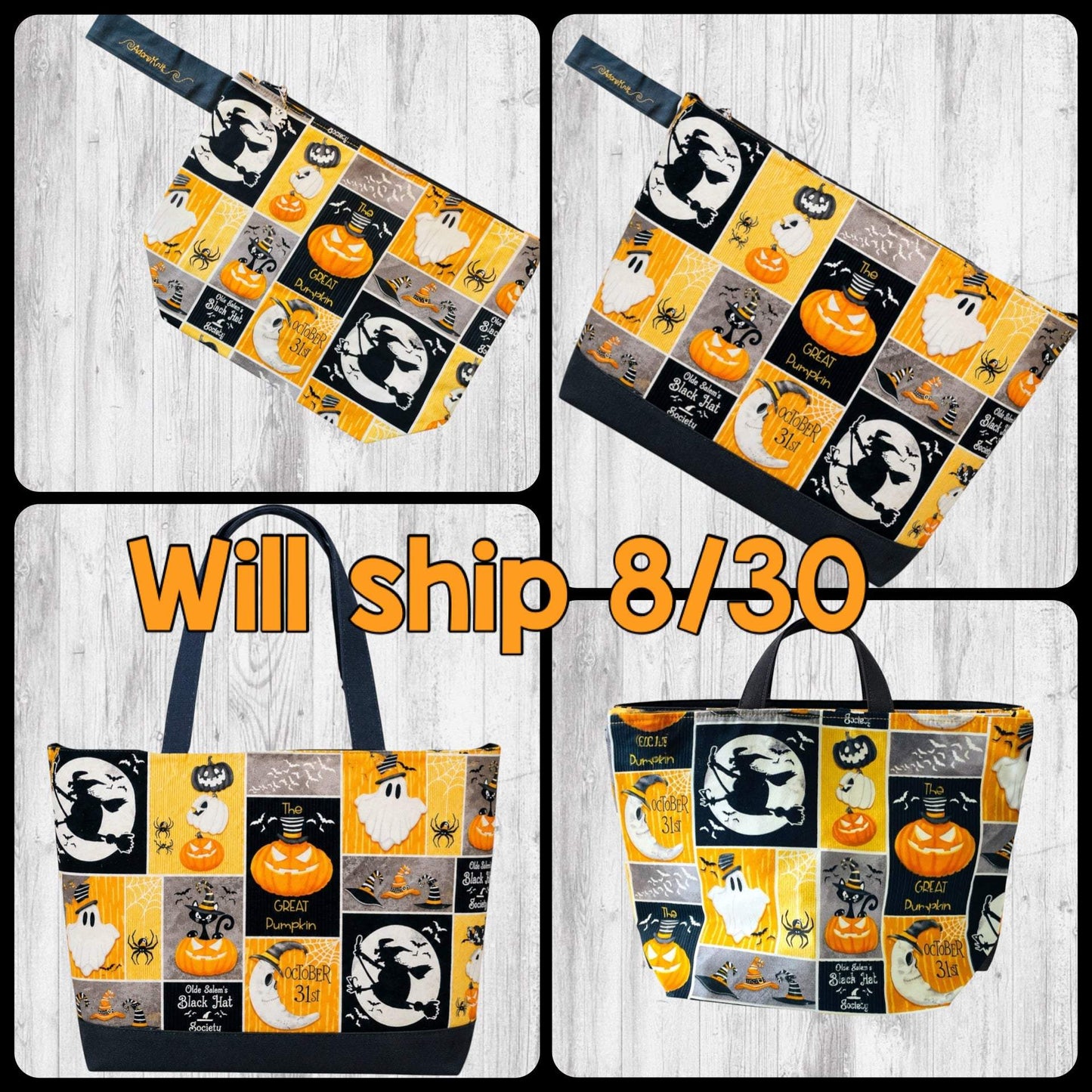 The The Usual Spookspects Wanted for Witchcraft Halloween Knitting Project Bag | AdoreKnit