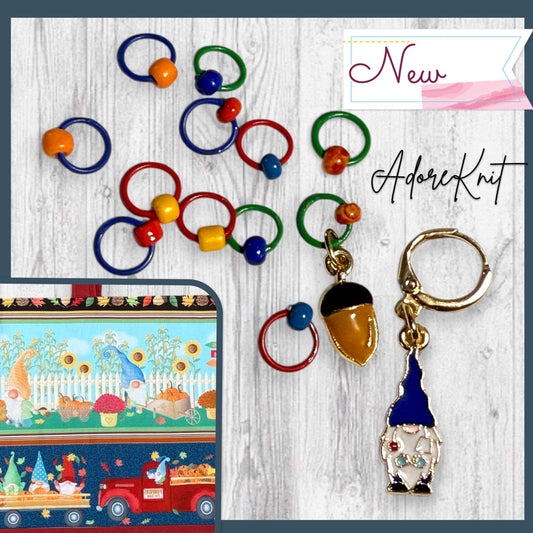 Gnomegrown Harvest Progress and Stitch Marker Set