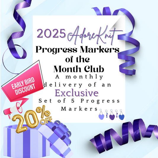 2025 Progress Markers of the Month Club, a monthly surprise set of five progress markers