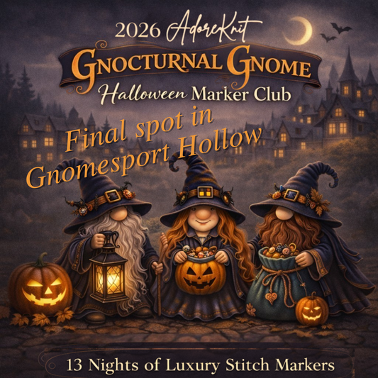 2026 Gnocturnal Gnome Halloween Club | 13 Night Luxury Stitch Marker Countdown Final Spots