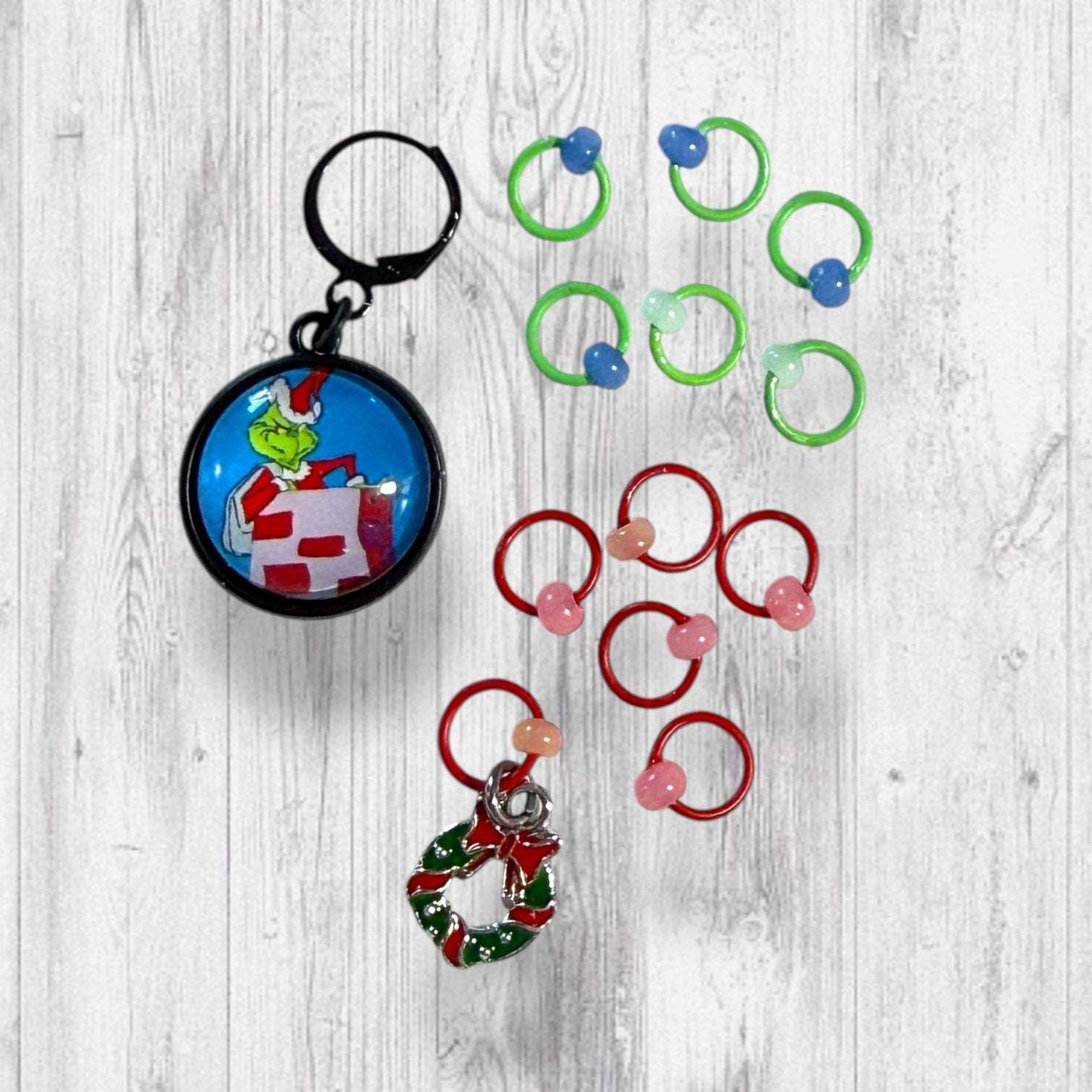 Charming as an EEL Christmas Progress and Stitch Markers