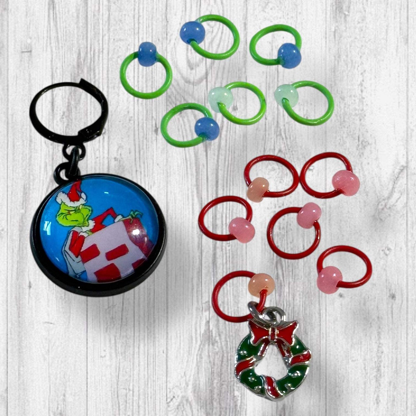 Charming as an EEL Christmas Progress and Stitch Markers