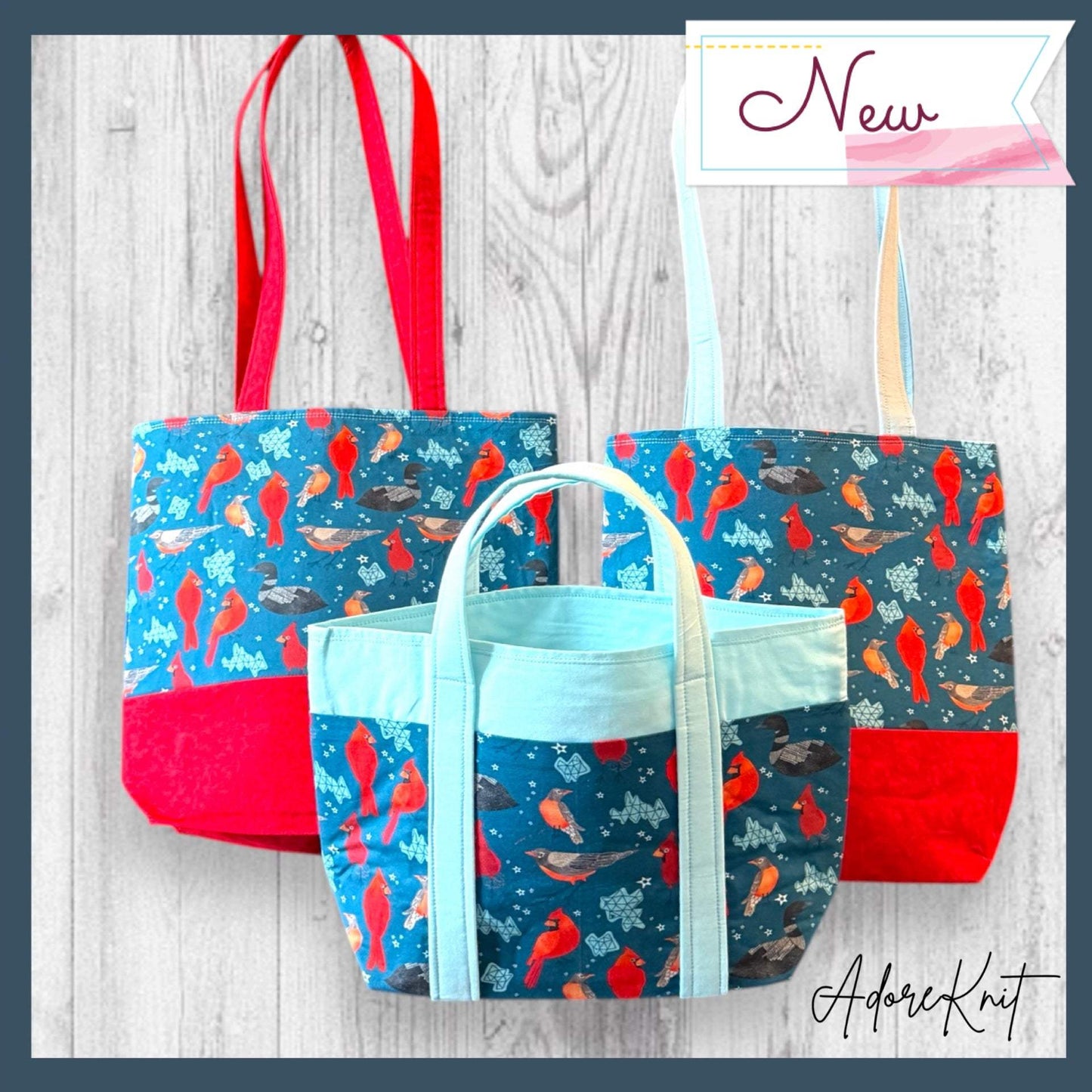 Red Feathers Warm Hearts Project Bag