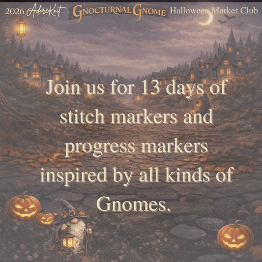 2026 Gnocturnal Gnome Halloween Club | 13 Night Luxury Stitch Marker Countdown
