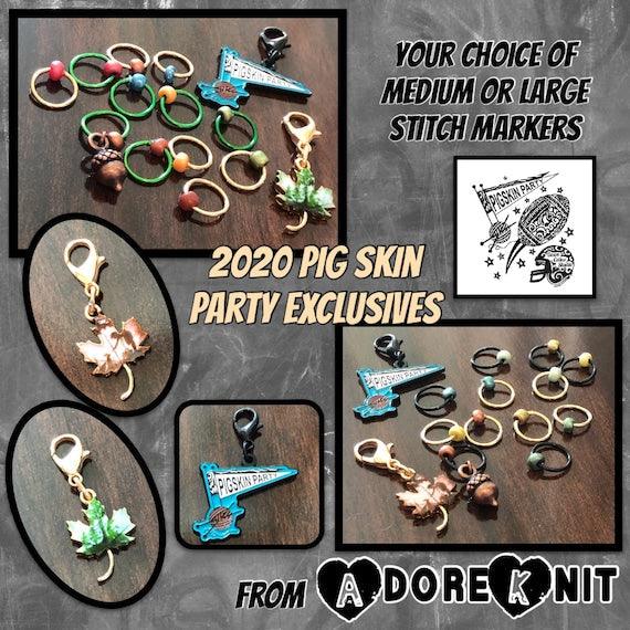 Brown Falling Leaves Progress and Stitch Markers 2020 Pigskin Party - AdoreKnit