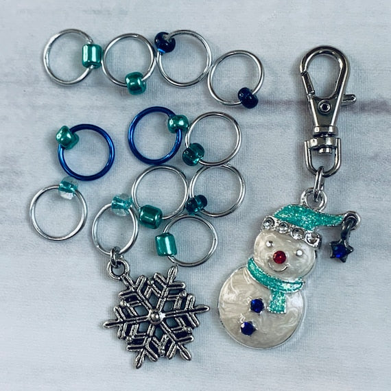 As it Snow Happens Progress and Stitch Markers - AdoreKnit