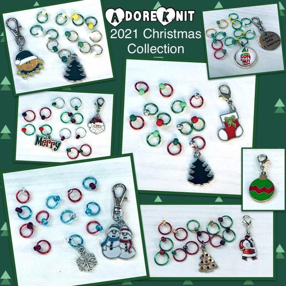 Noel Santa Progress and Stitch Markers - AdoreKnit