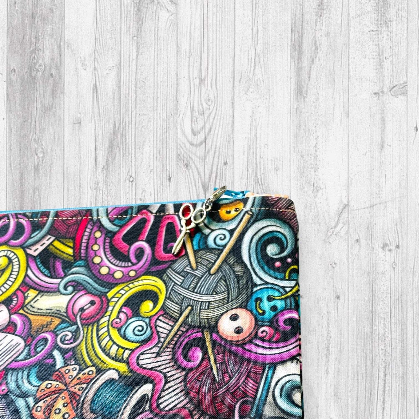 Knitting Tools Doodle Project Bag - AdoreKnit