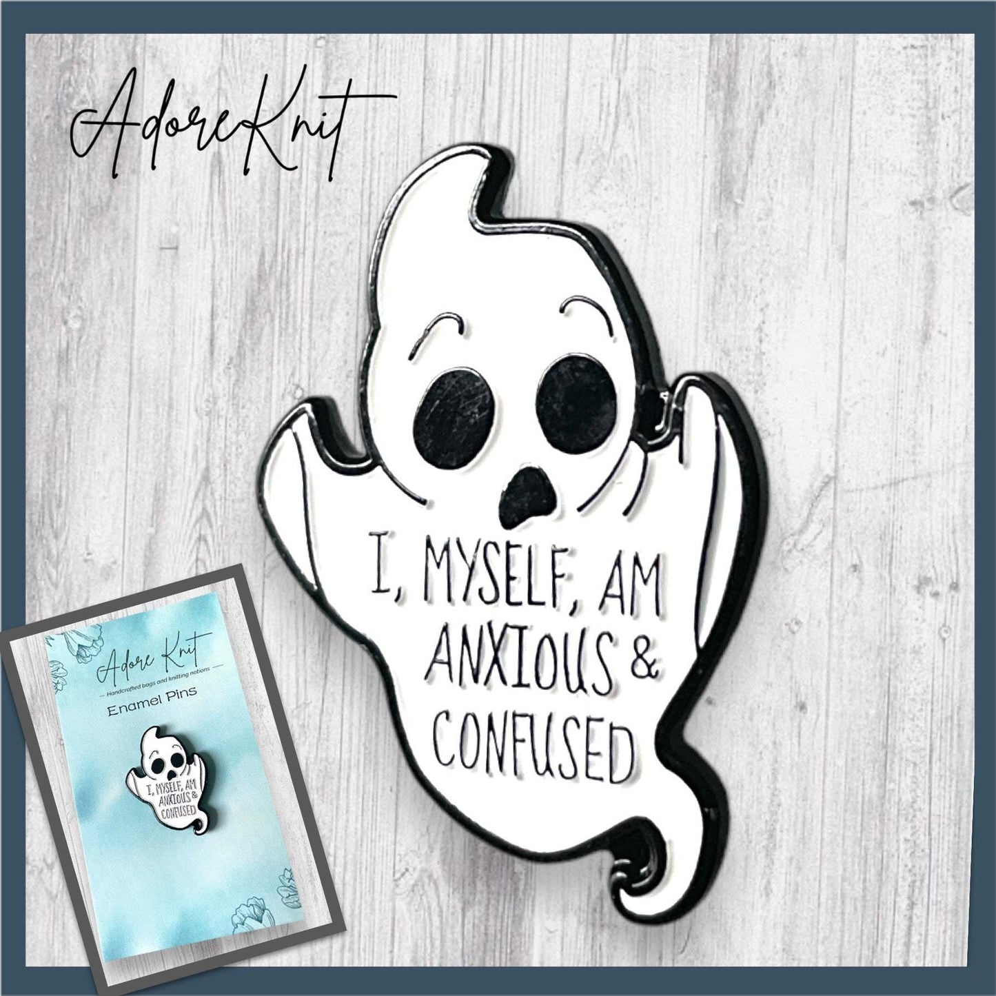 I Myself Am Anxious Enamel Pin - AdoreKnit