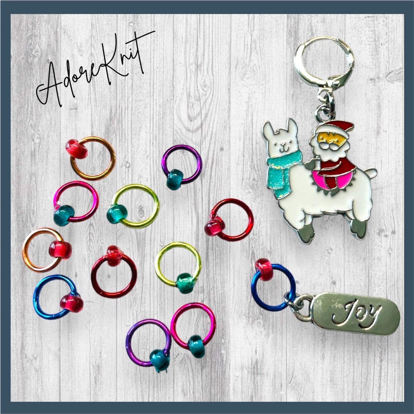 Santa brings the Joy Progress and Stitch Markers - AdoreKnit