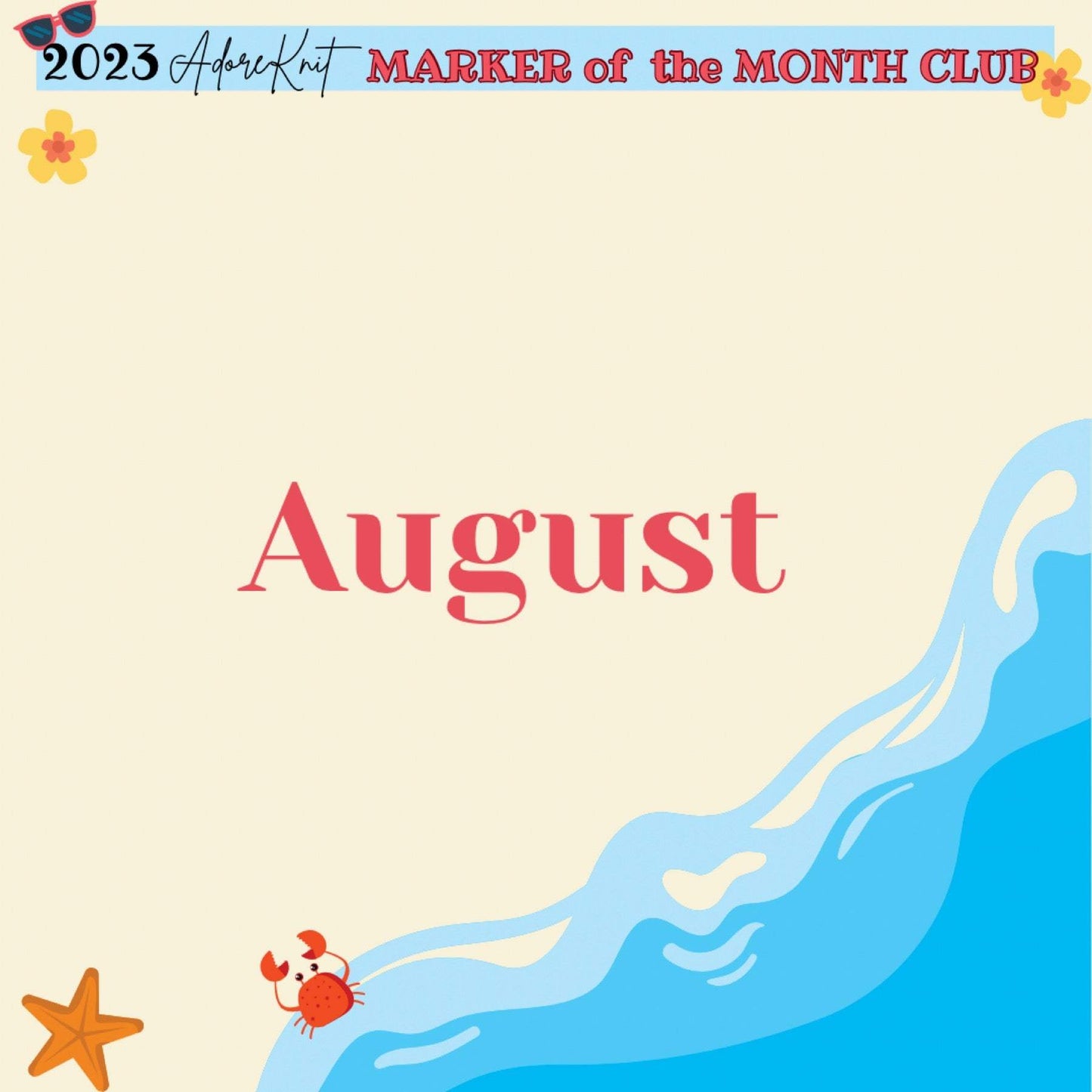 2023 Marker of the Month Club, a monthly surprise set of progress and stitch markers - AdoreKnit