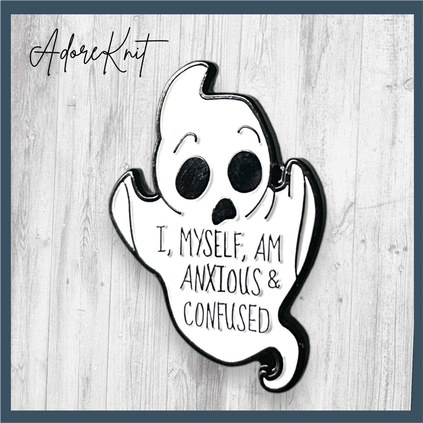 I Myself Am Anxious Enamel Pin - AdoreKnit