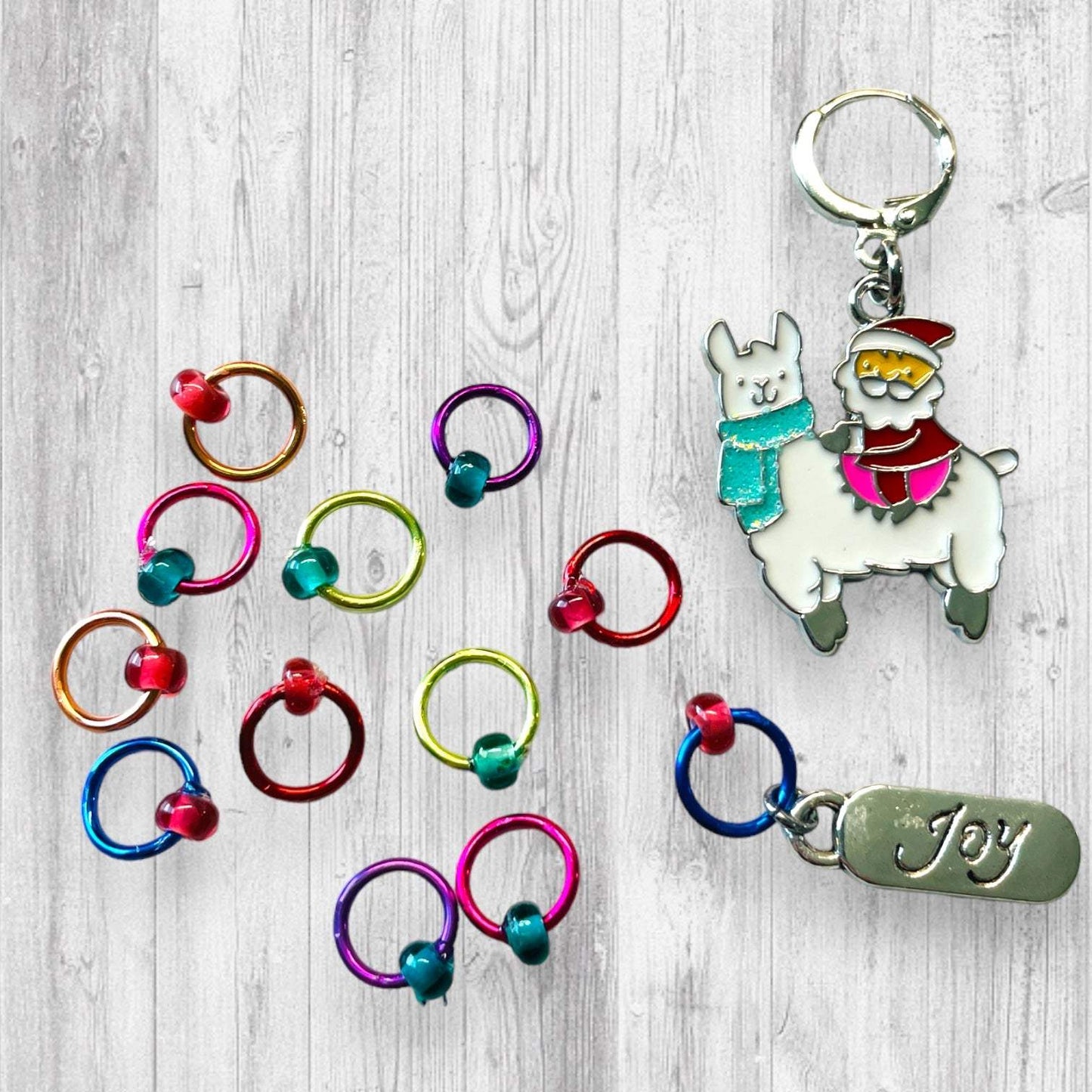 Santa brings the Joy Progress and Stitch Markers - AdoreKnit