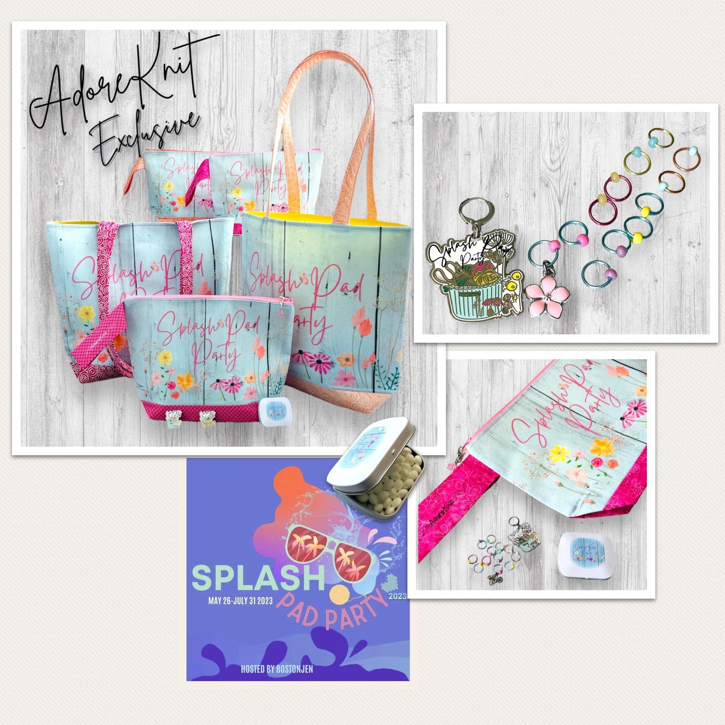2023 Splash Pad Party Equator or Day-to-Day Project Bag - AdoreKnit