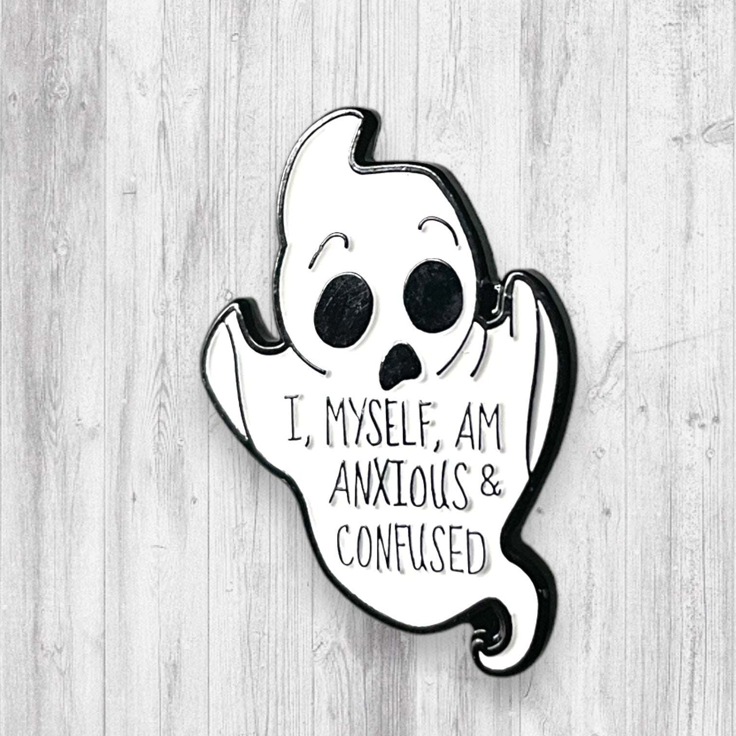 I Myself Am Anxious Enamel Pin - AdoreKnit