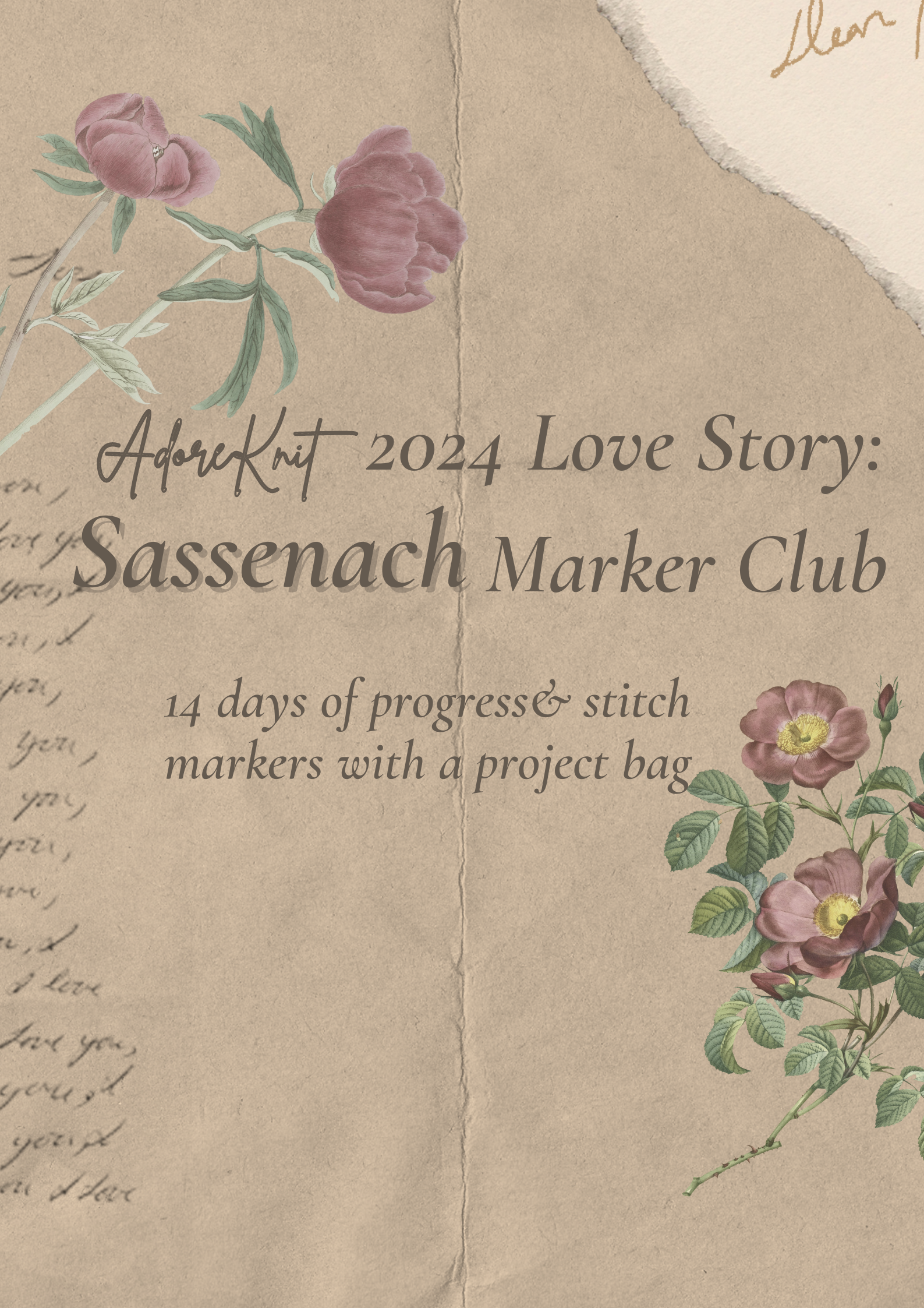 2024 Love Story: Sassanach Marker Club, 14 Days of Progress & Stitch Markers with a Project Bag - AdoreKnit