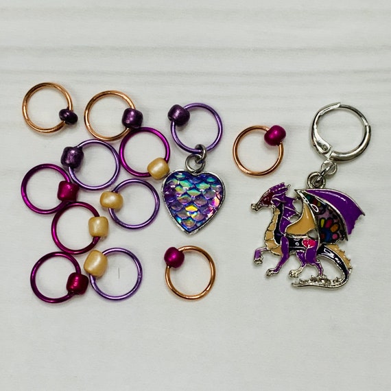 Do Not Leave a Live Dragon Progress and Stitch Markers - AdoreKnit