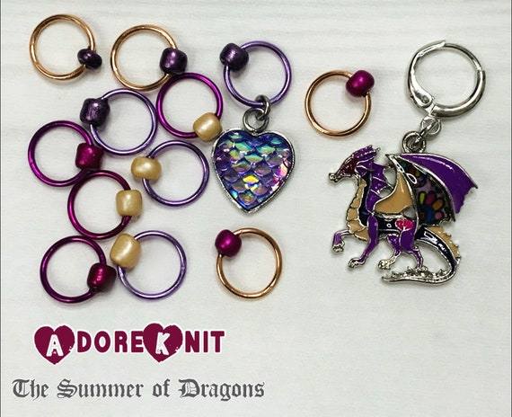 Do Not Leave a Live Dragon Progress and Stitch Markers - AdoreKnit