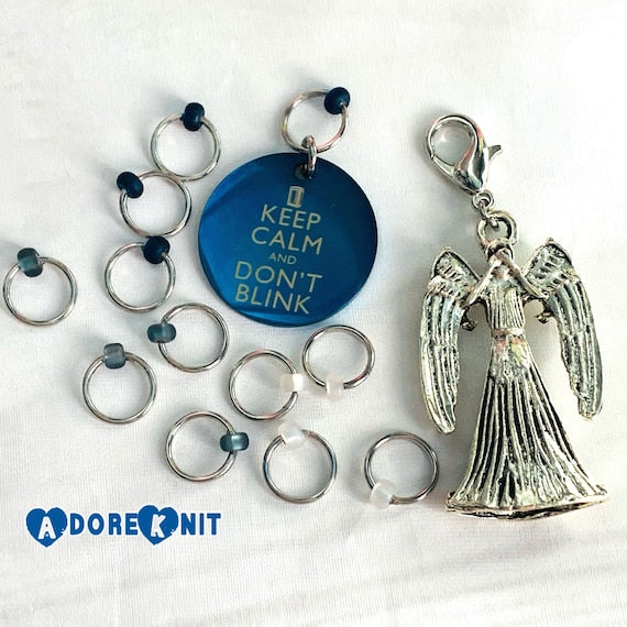 Keep Calm and Don't Blink Progress and Stitch Markers - AdoreKnit