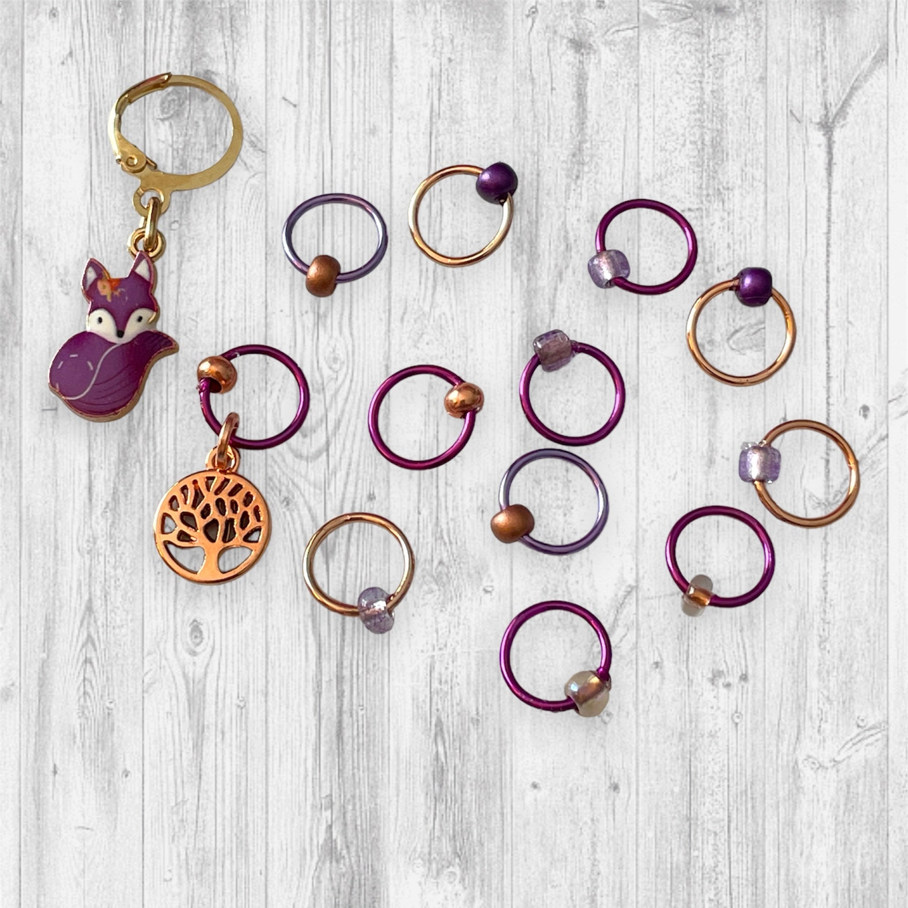 My Fox of Tricks Progress and Stitch Markers - AdoreKnit