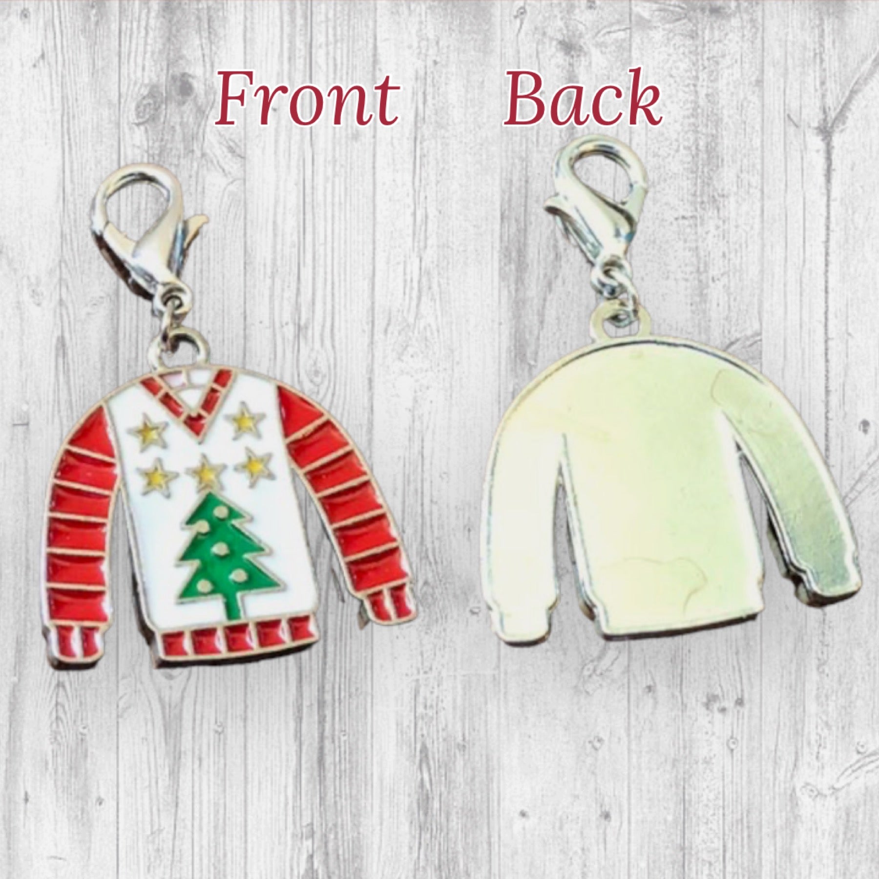Ugly Christmas Tree Sweater Progress and Stitch Markers - AdoreKnit