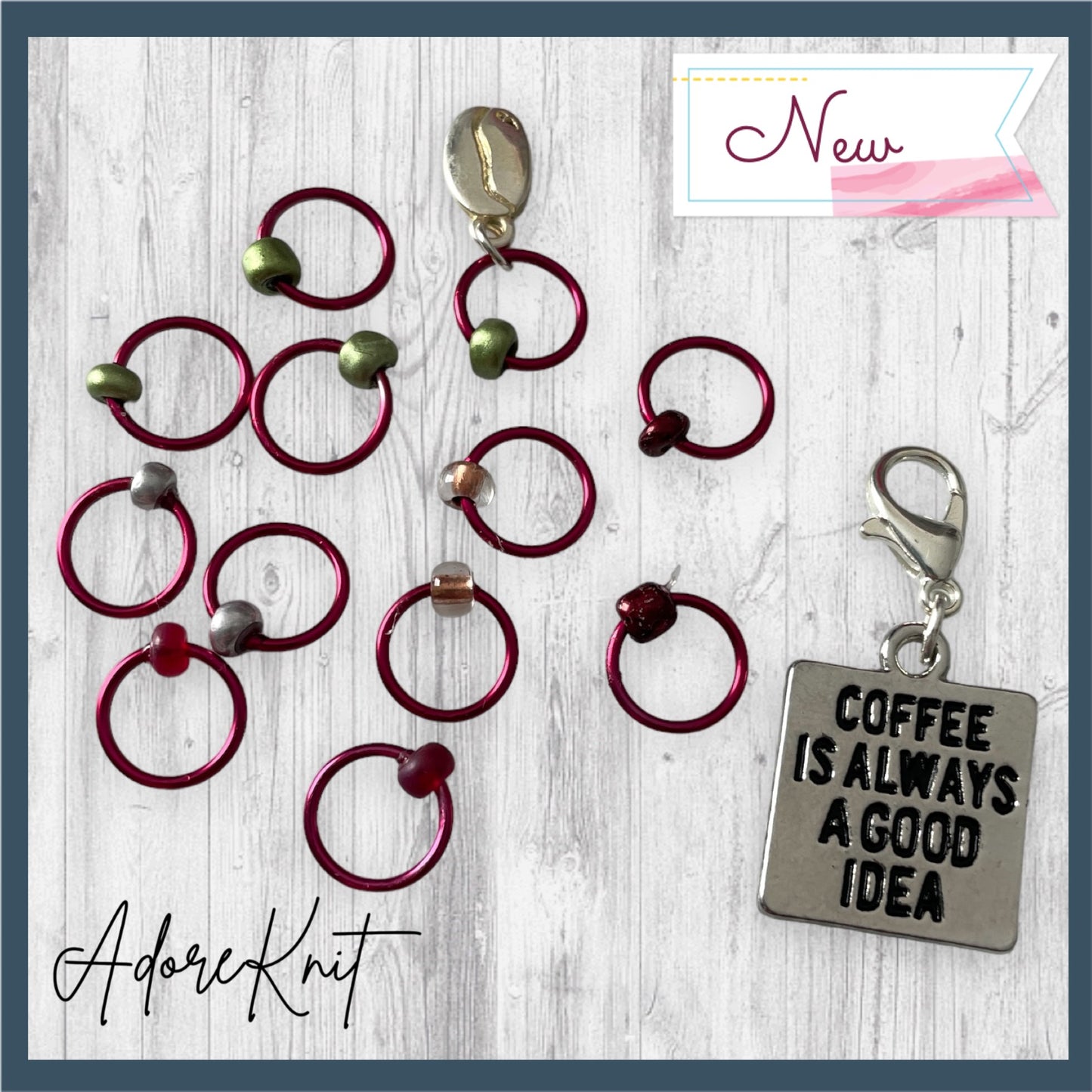 Coffee is ALWAYS A Good Idea Progress & Stitch Marker Set - AdoreKnit