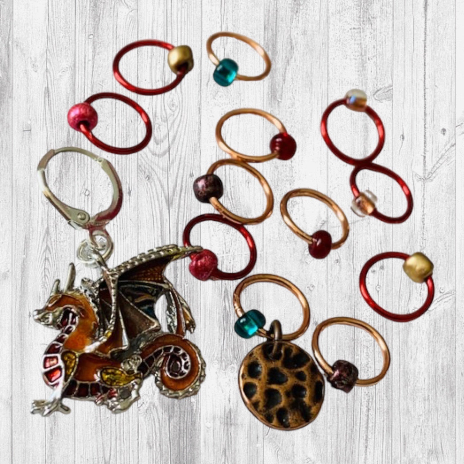 Dragons Don't Have Friends Progress and Stitch Markers - AdoreKnit