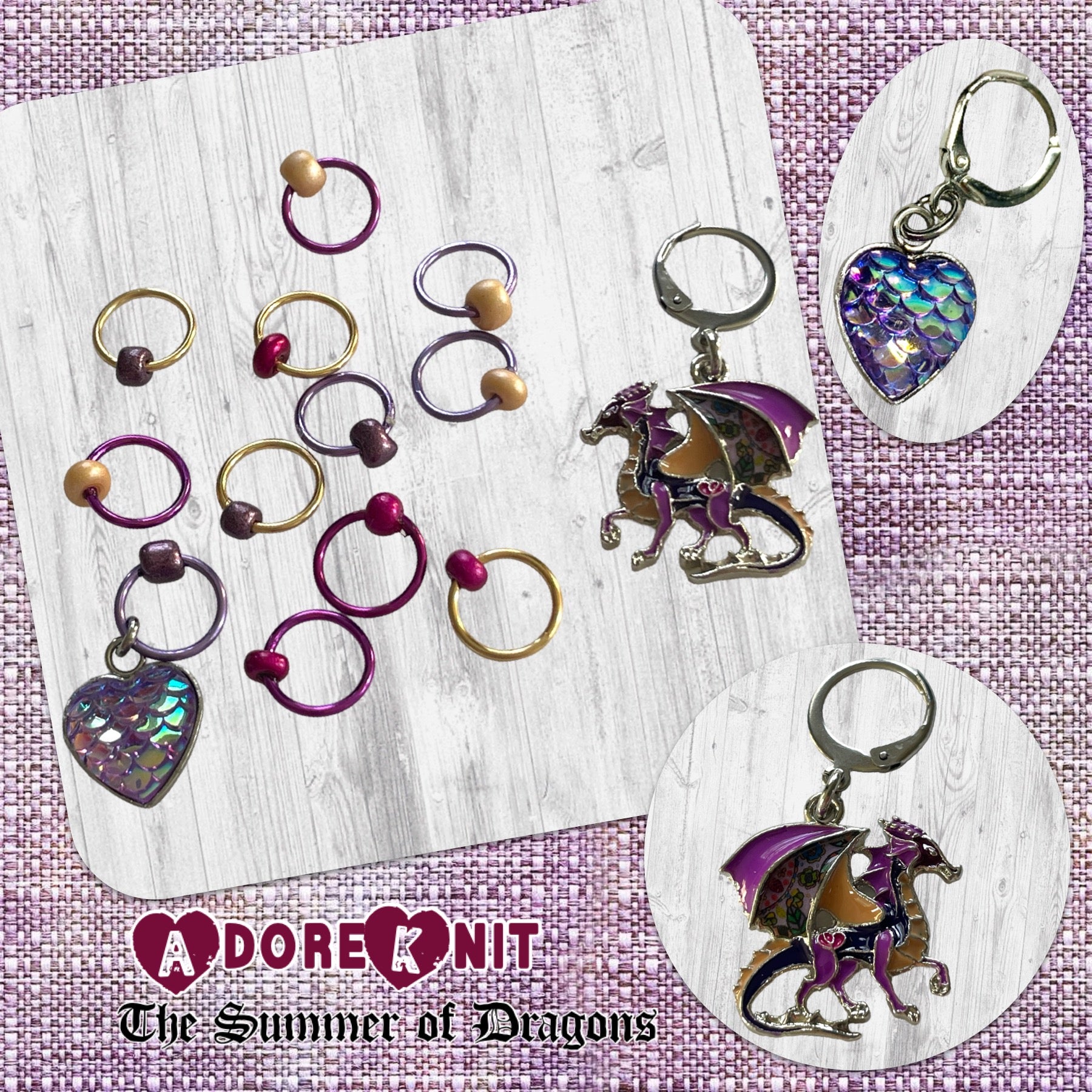 Do Not Leave a Live Dragon Progress and Stitch Markers - AdoreKnit
