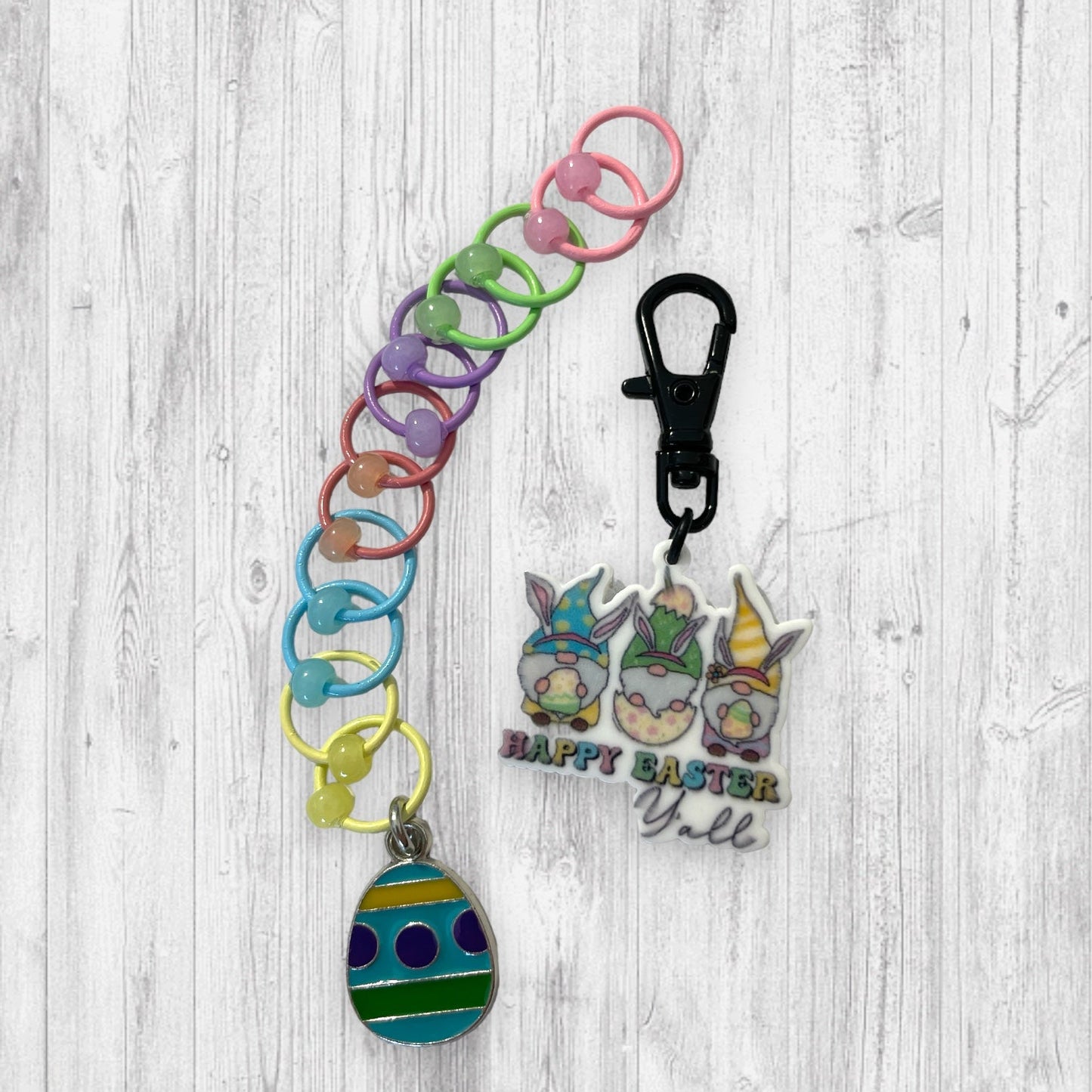 Be Hoppy Gnome Matter What Progress and Stitch Markers for Easter - AdoreKnit