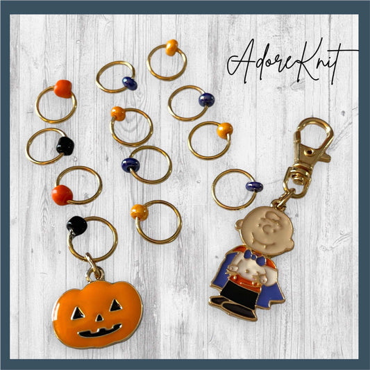 Boo! Vampire Brown Progress and Stitch Markers - AdoreKnit