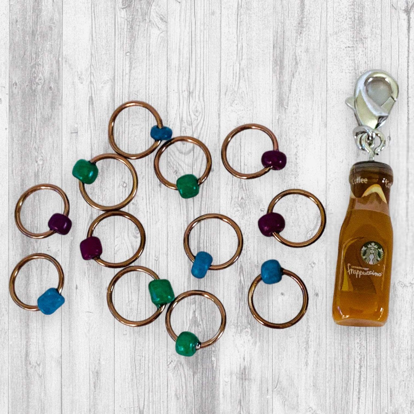 3D Coffee Frap Progress & Stitch Markers, Coffee - AdoreKnit