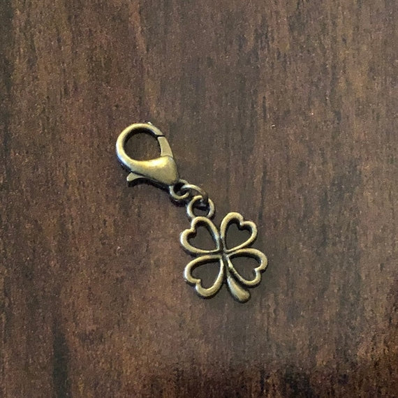 Bronze St. Patrick's Day Lucky Clover Progress and Stitch Markers - AdoreKnit
