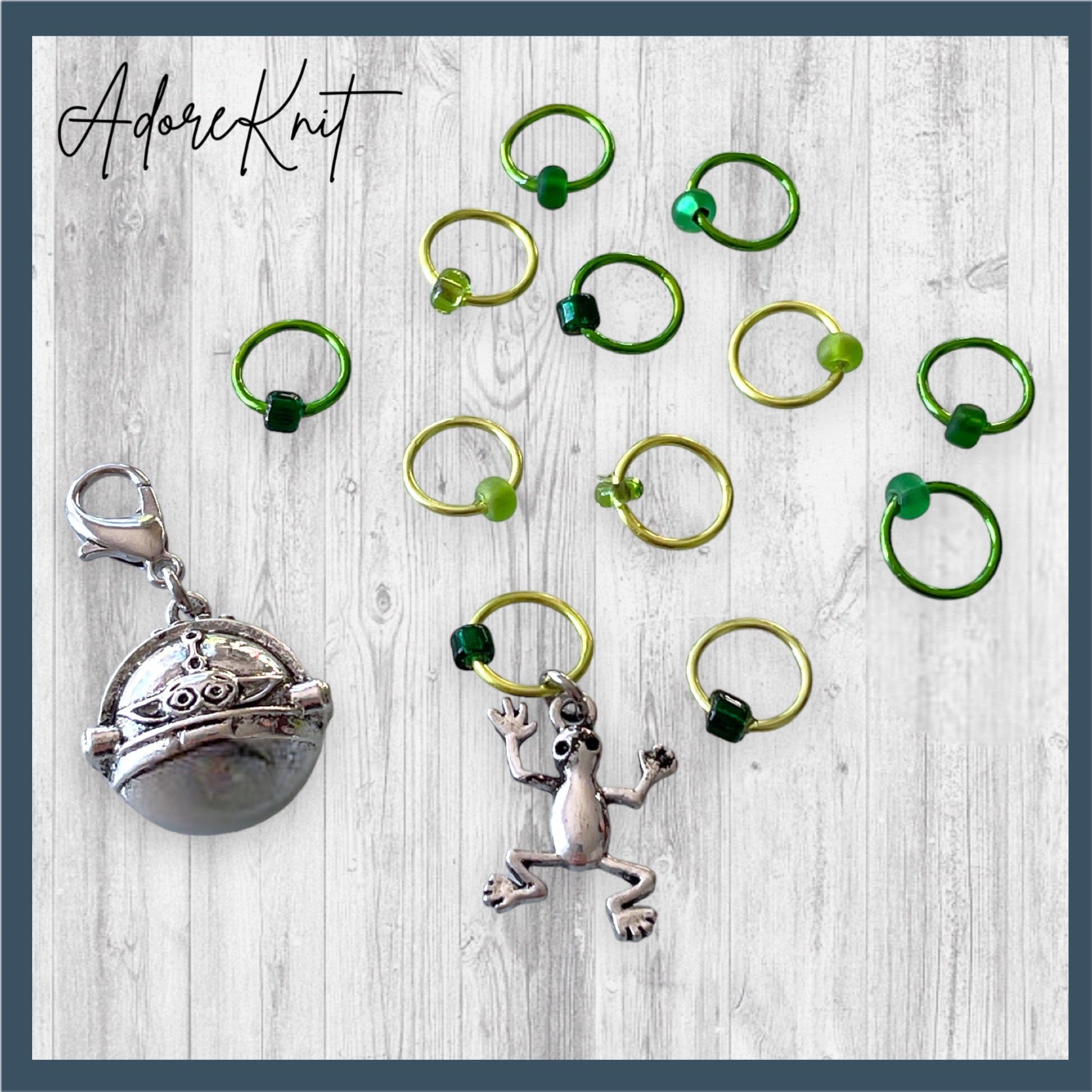 Maybe, Don’t Eat the Frogs Progress and Stitch Markers - AdoreKnit