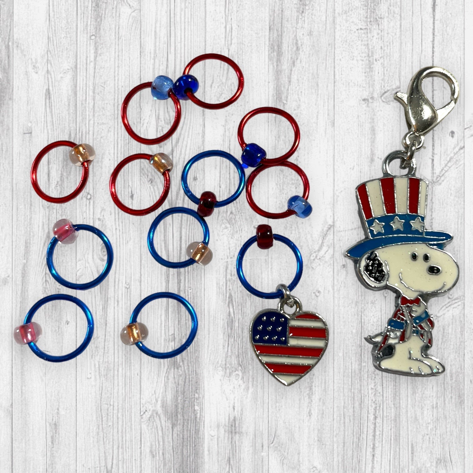 Dog Days of Summer Progress and Stitch Markers American Pride - AdoreKnit