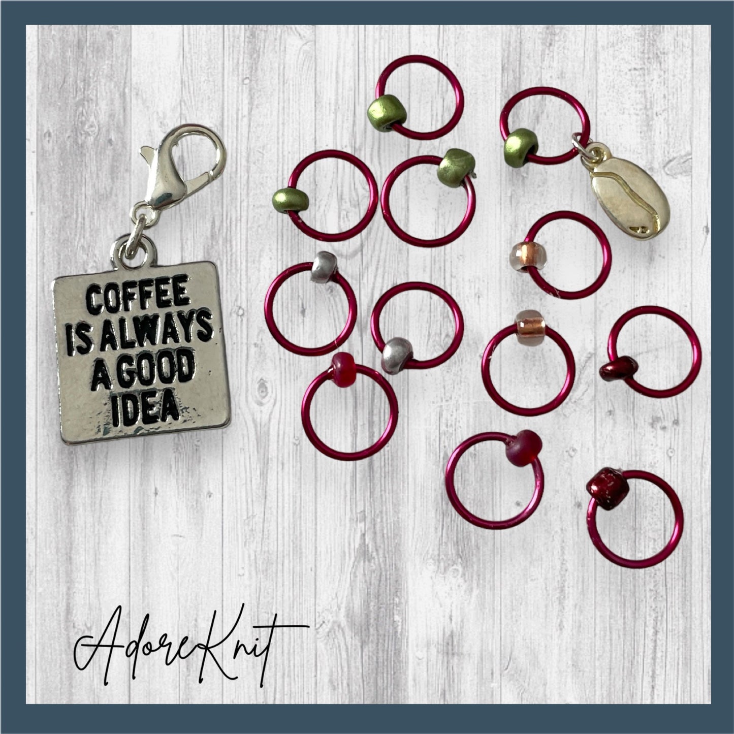 Coffee is ALWAYS A Good Idea Progress & Stitch Marker Set - AdoreKnit