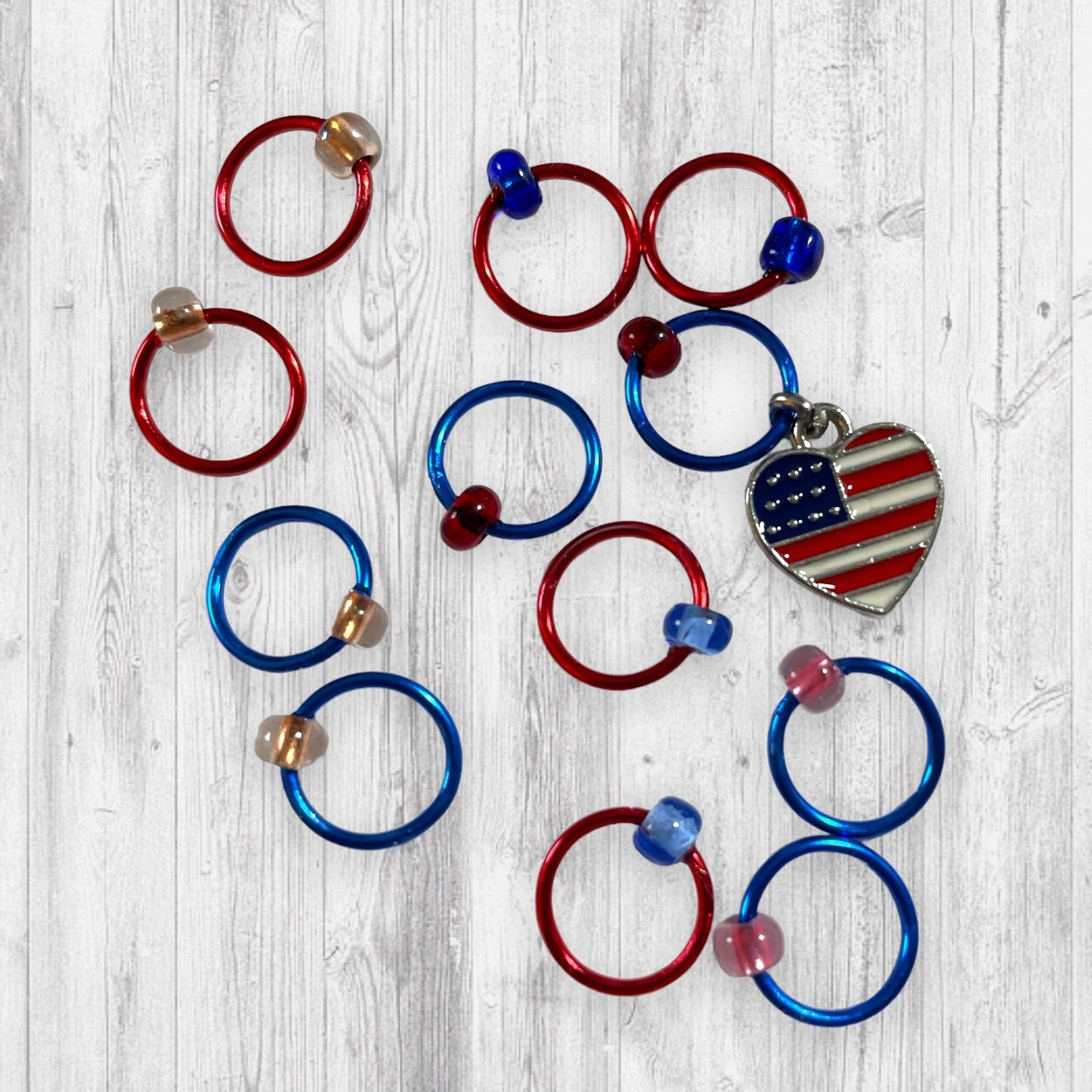 Dog Days of Summer Progress and Stitch Markers American Pride - AdoreKnit